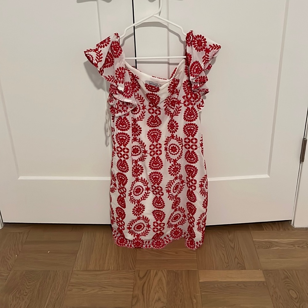 Red and white summer dress